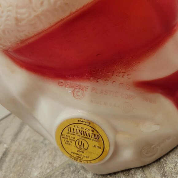 Vintage Empire Plastic SANTA CLAUS Blow Mold 1968 USA 13" Tall W/Light Works - Picture 4 of 7